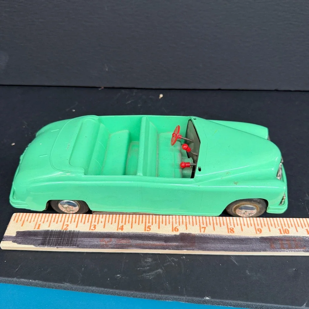 Vintage Toy Founders Kaiser Convertible Toy Car 1950s Green Plastic Metal Base
